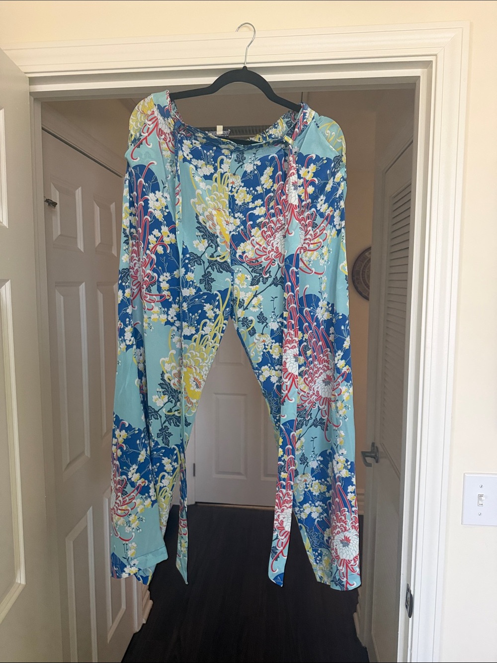 Floral Blue & Aqua Printed Kimono Cardigan